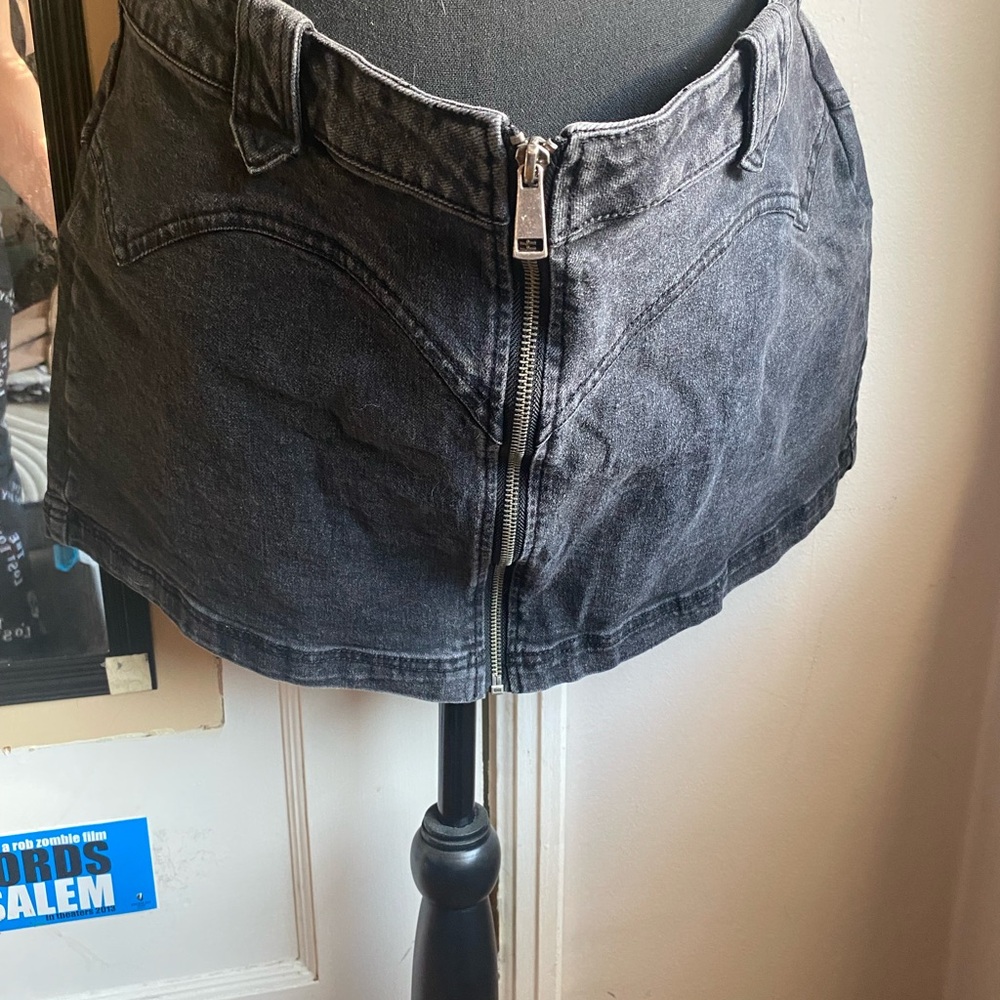 No Boundaries Charcoal Denim Skirt